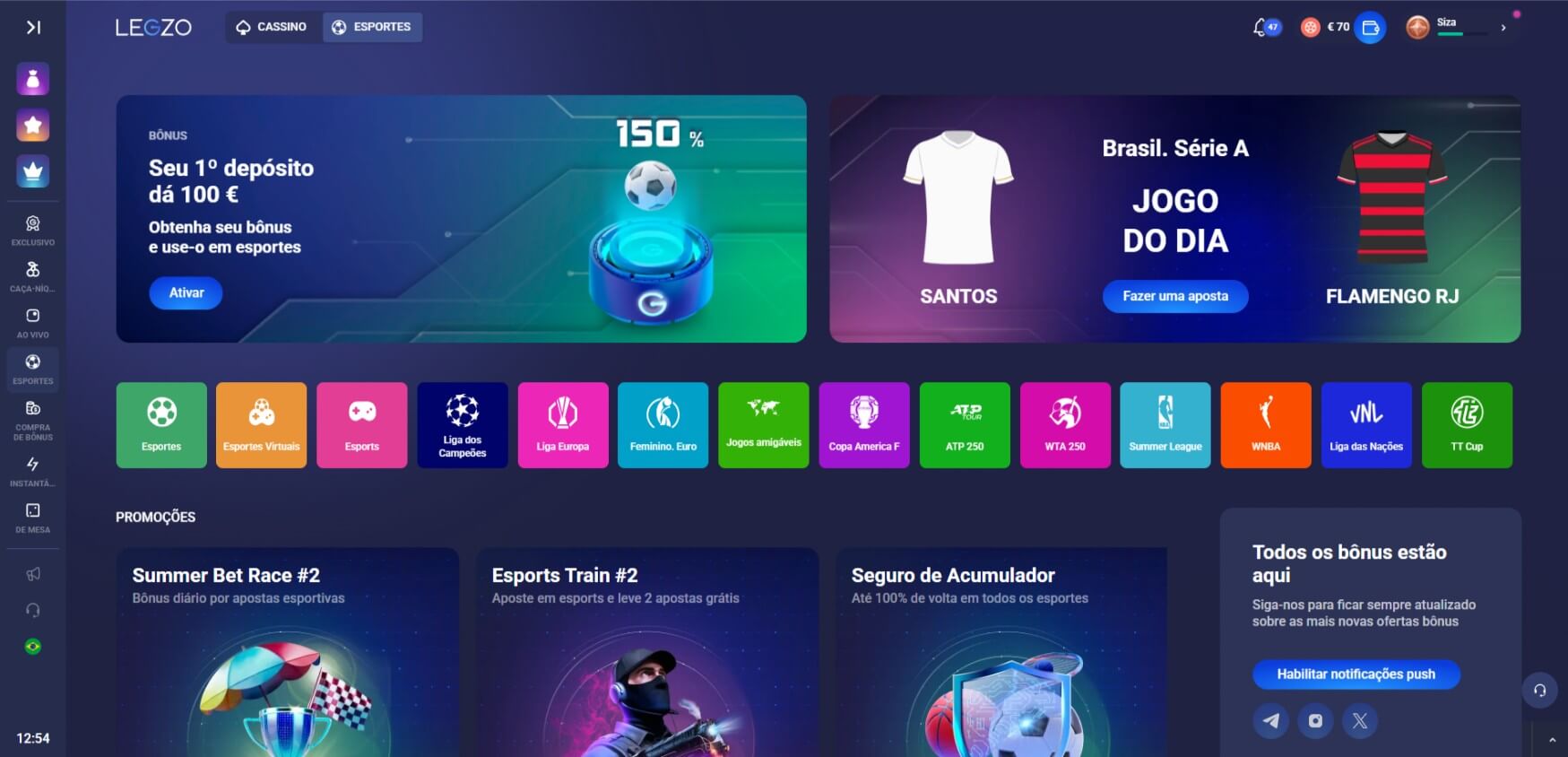 Plataforma de desporto da Legzo Portugal