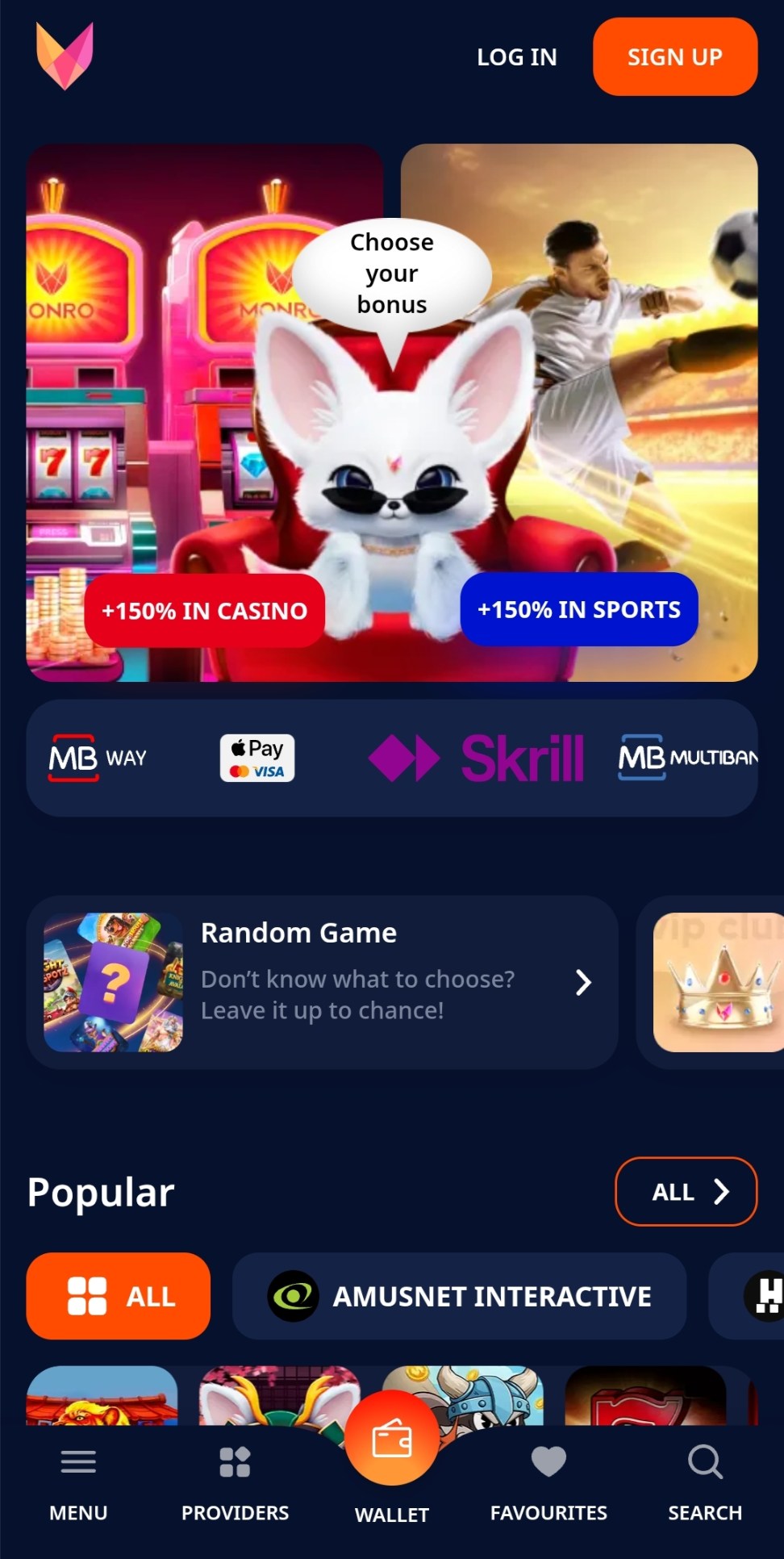 Aplicativo do Monro Casino