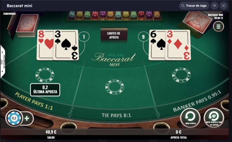 Jogo Baccarat Mini disponível no BDM bet casino