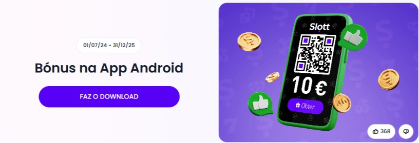 Bónus de casino na instalação do casino Slott 