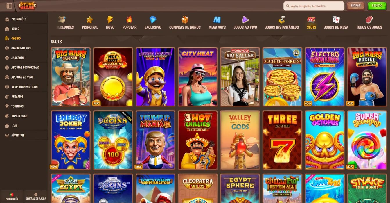 Página de Slots do StoneVegas Casino