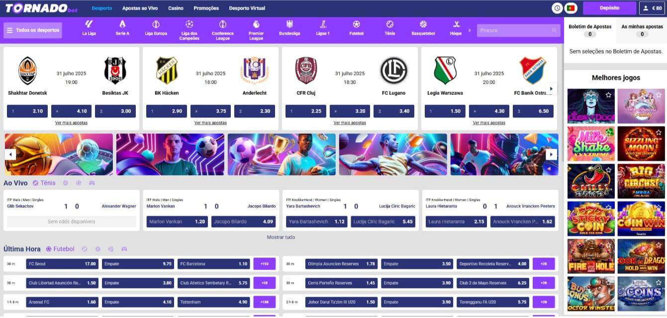 TornadoBet: Página de apostas desportivas