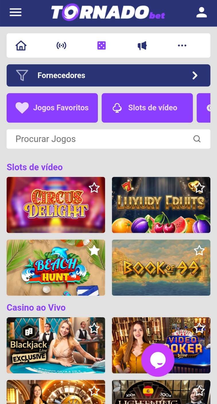 Versão mobile do site da Tornadobet