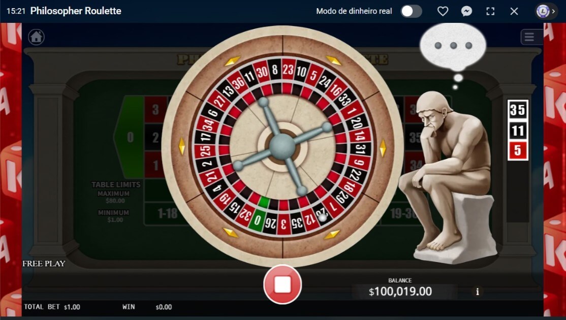 Jogo de roleta online do casino Leon